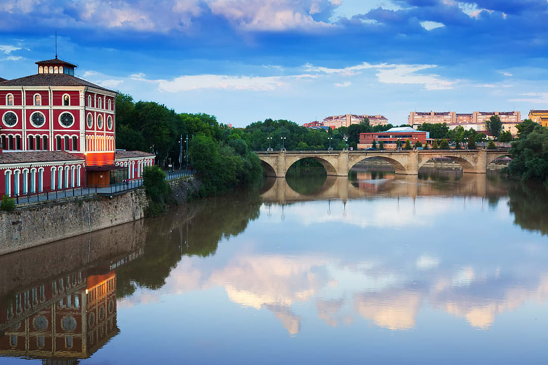 Logrono Bridge in La Rioja, Spain