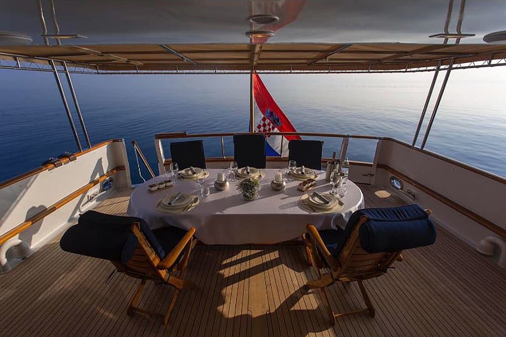 Aft deck on the Burger 105 Motor Yacht