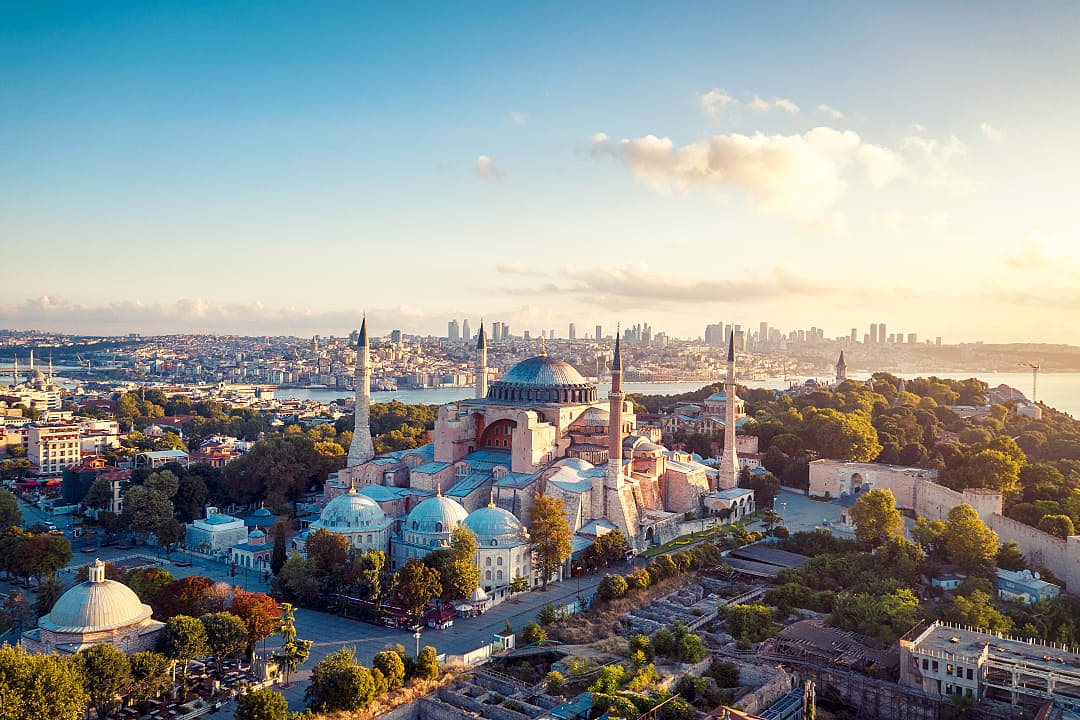 Hagia Sophia stands majestically in Istanbul, blending Byzantine and Ottoman history.