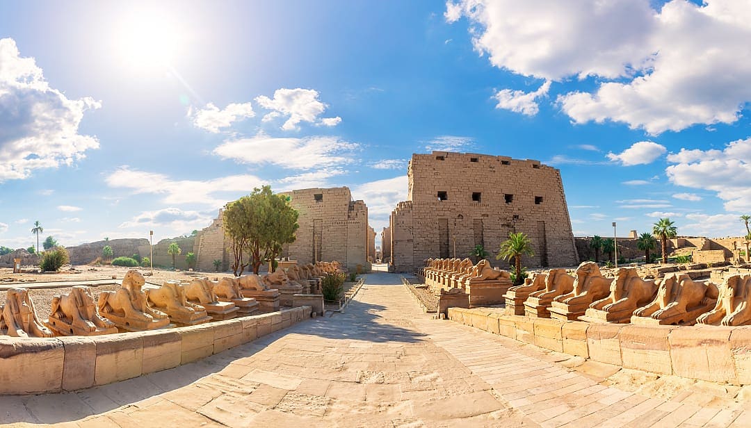 Sphinx alley in Karnak temple complex, Luxor, Egypt