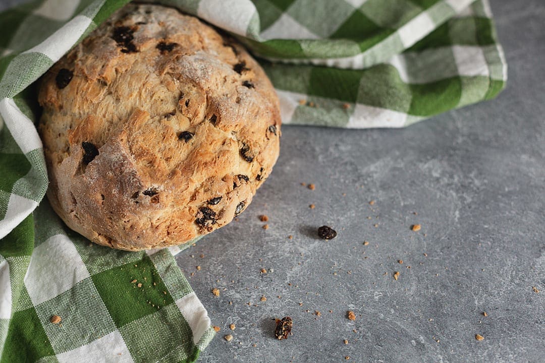 Freshly baked traditional irish soda bread.