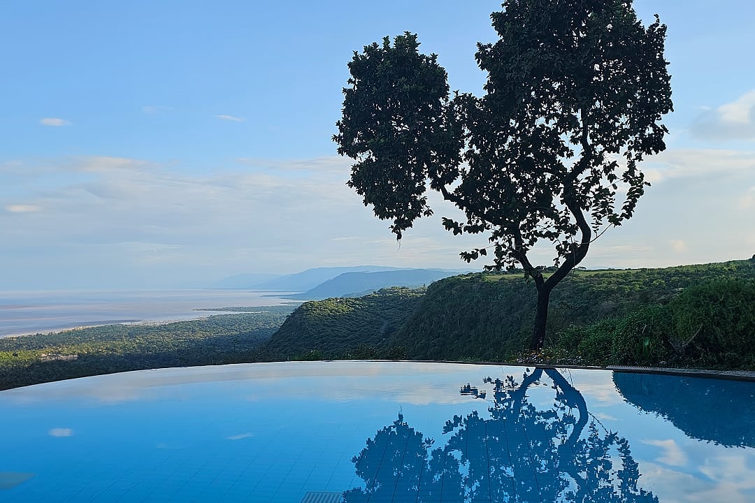 Infinity pool of the luxury accommodations at Lake Manyara in Tanzania