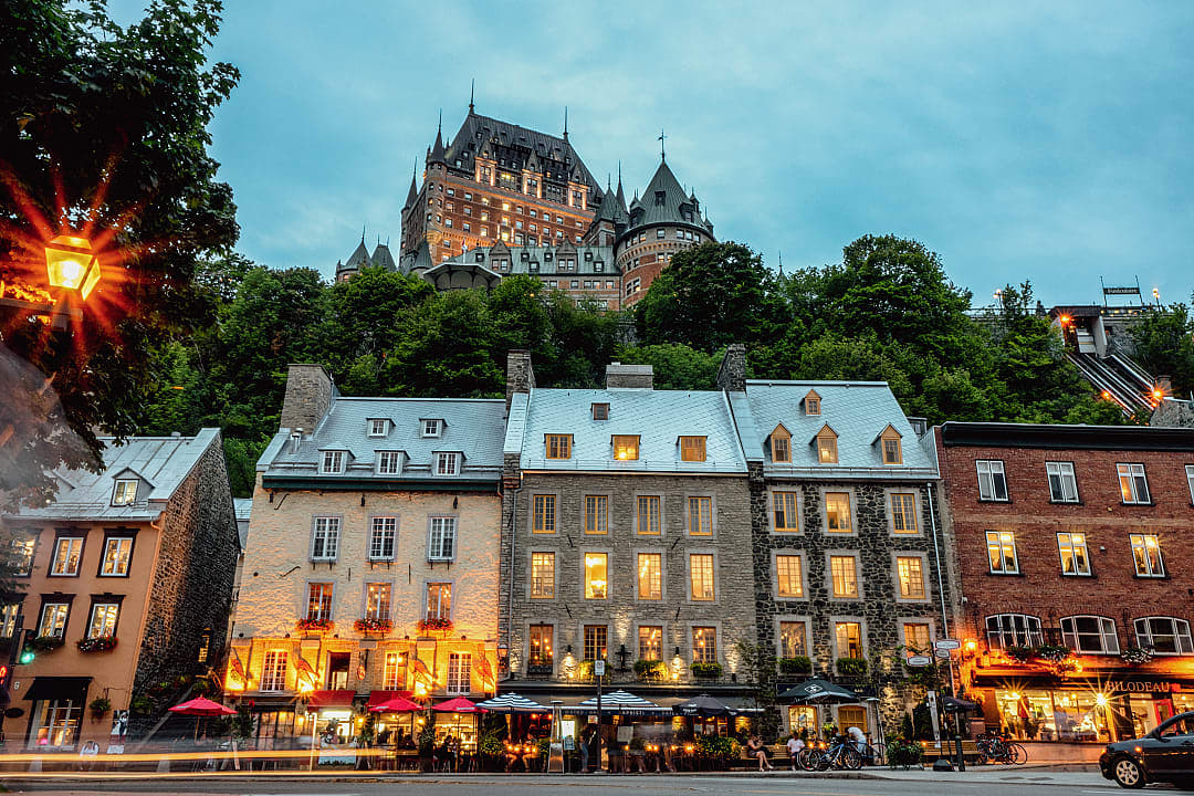 Chateau Frontenac on the hill in Old Town Quebec City, Canada