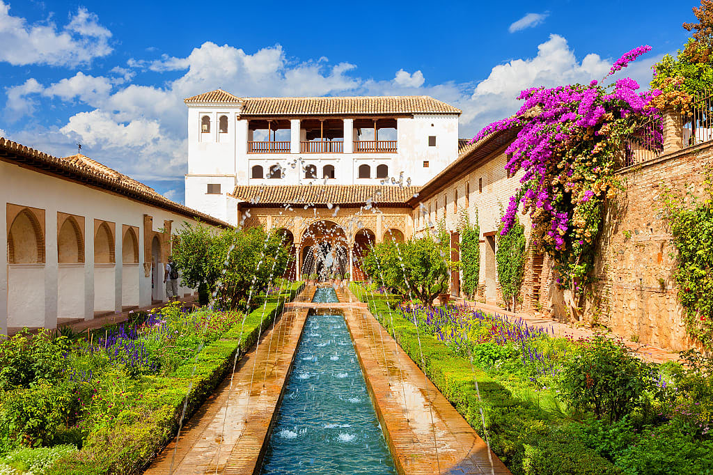 The Generalife, palace and gardens, in Granada