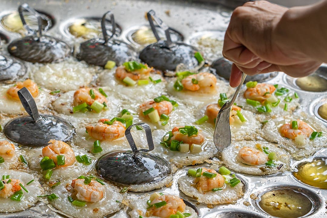 Fresh shrimp pancakes