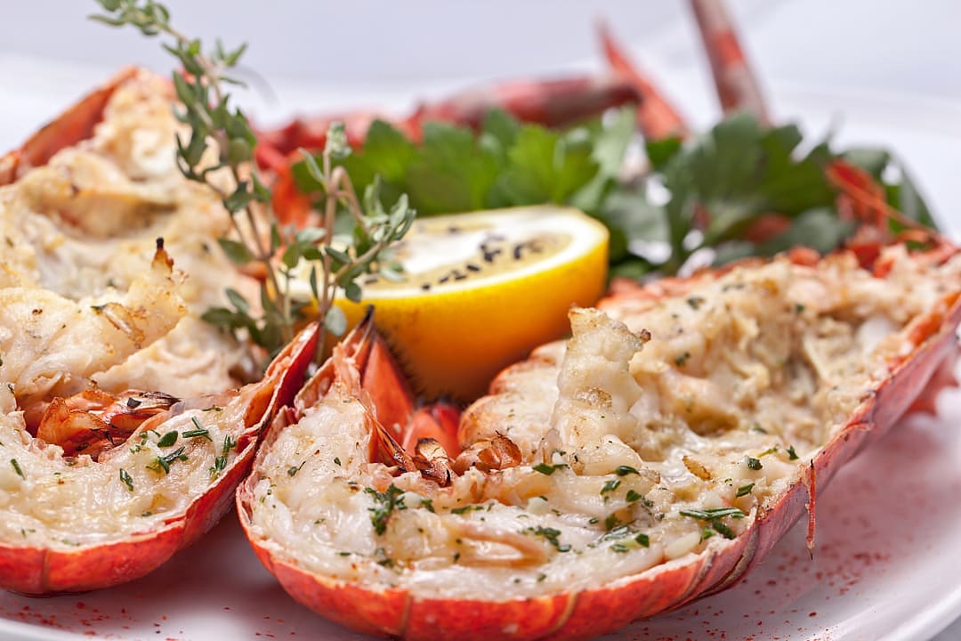 A Western Lobster served on a dish.