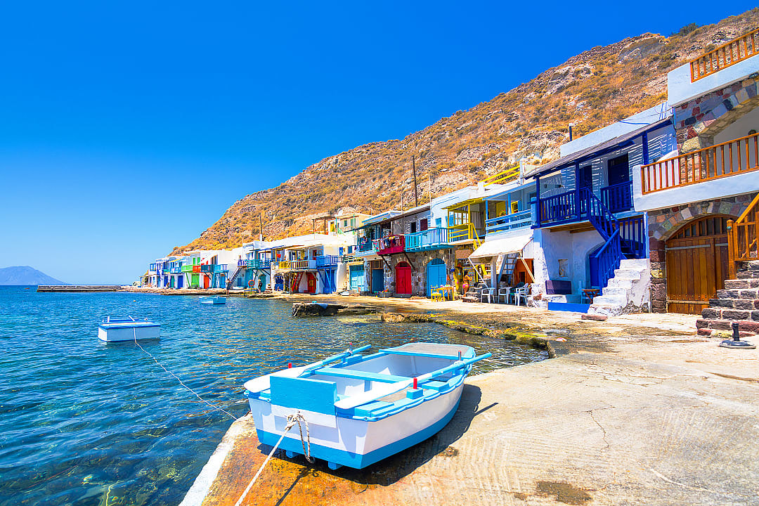 A small fishing village in the Cycladic Islands, Greece.