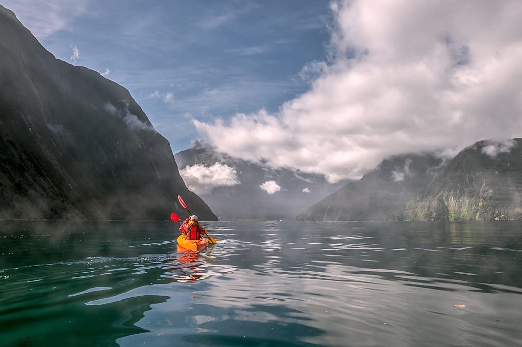 Kayaking Milford Sound, New Zealand