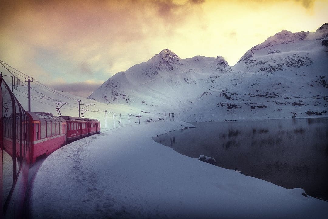 Bernina Express train, Switzerland.