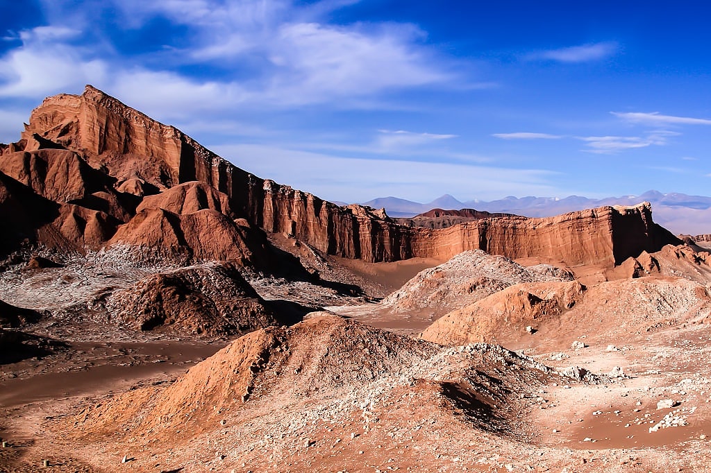 Iconic rock formation in Valle de la Luna in the Atacama Desert, Chile 
