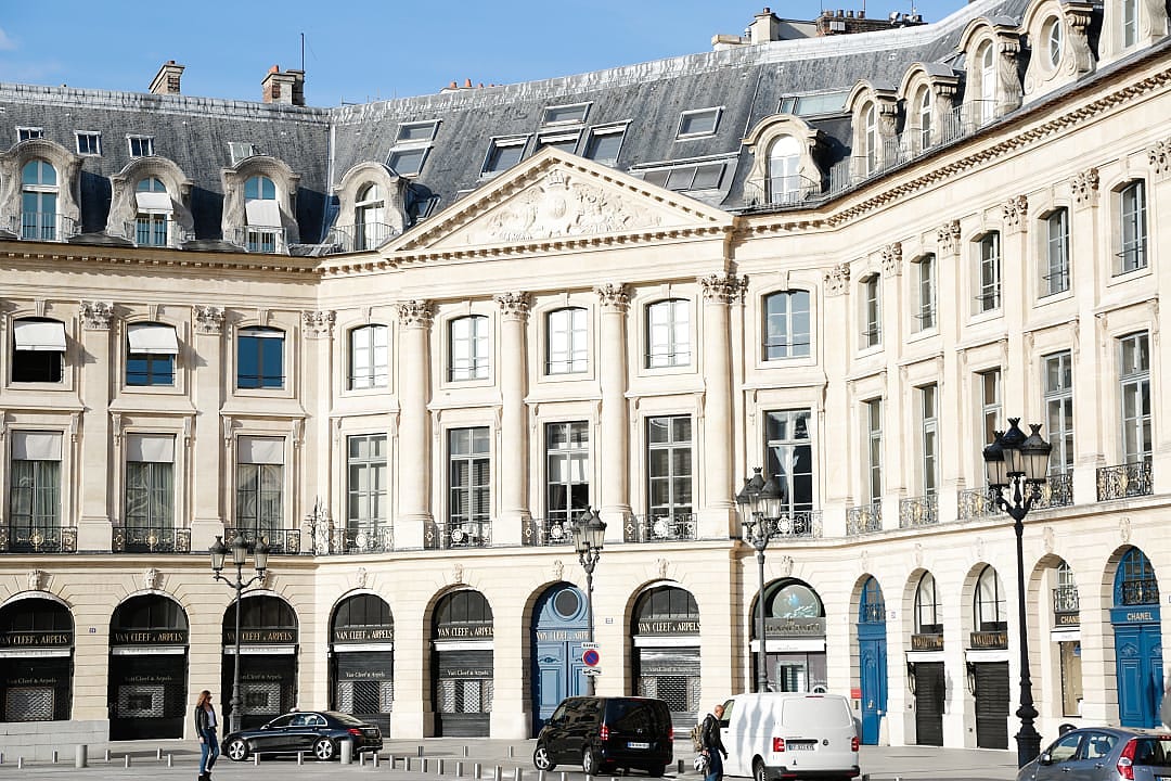 Place Vendome Hotel and luxury boutiques, Paris.