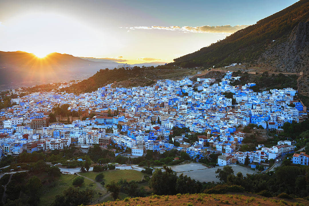 Chefchaouen at sunset