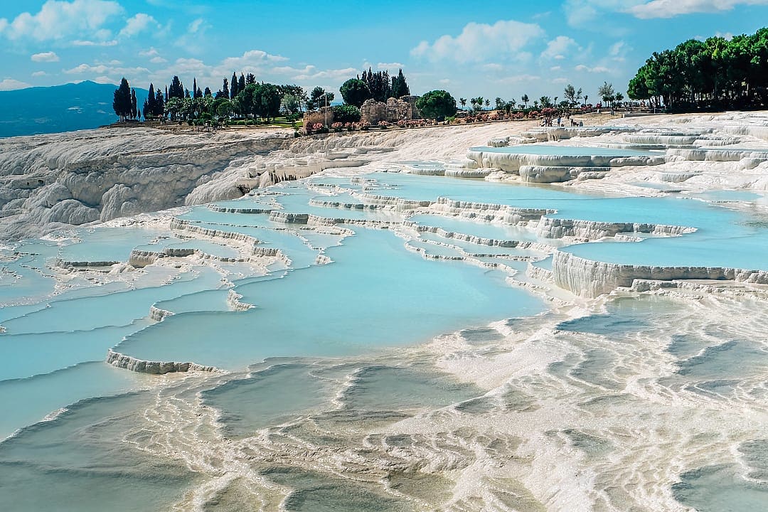 The natural thermal pools at Pamukkale, Turkey