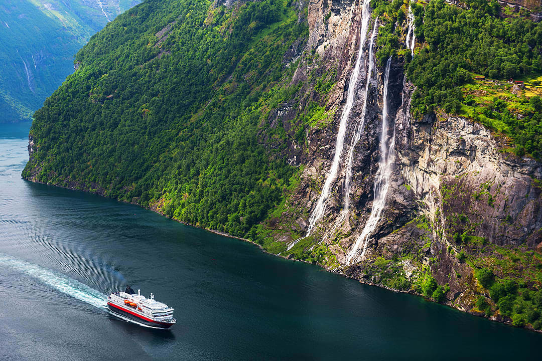 The Seven Sisters waterfall near Geiranger, Norway