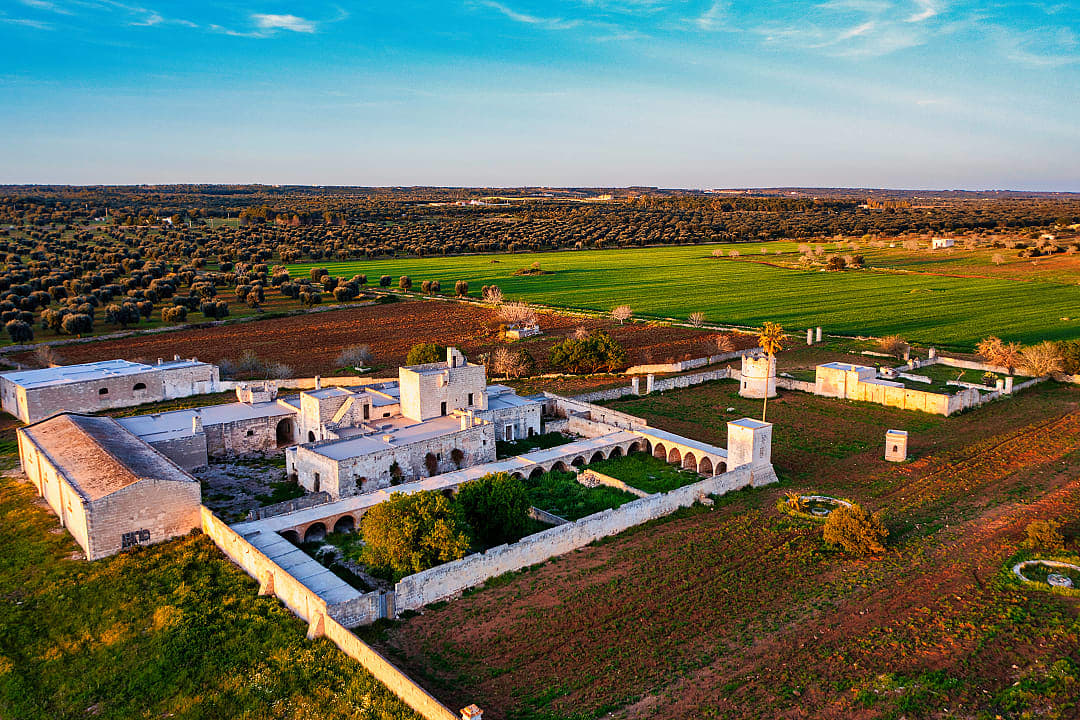 A traditional masseria in the Salento countryside of Puglia, Italy.