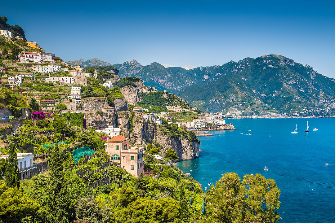 Town of Campania on the Amalfi Coast in Italy