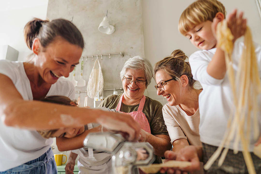 Pasta making class in Italy.