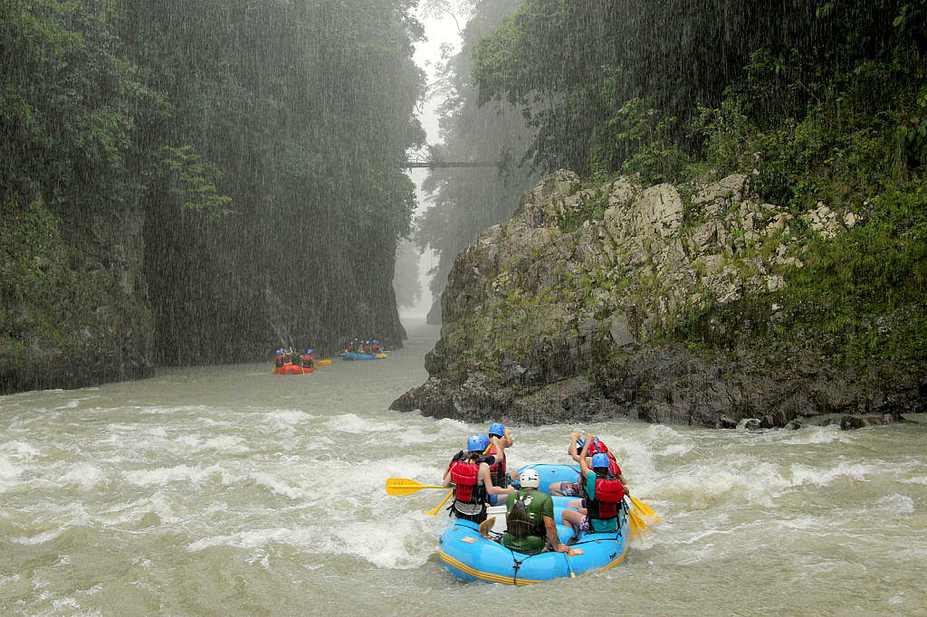 Whitewater rafting on the Pacuare river in Costa Rica