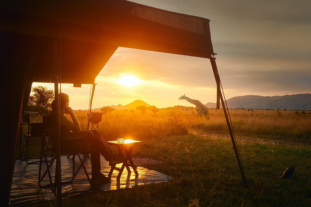 Mobile tented camp in Tanzania.