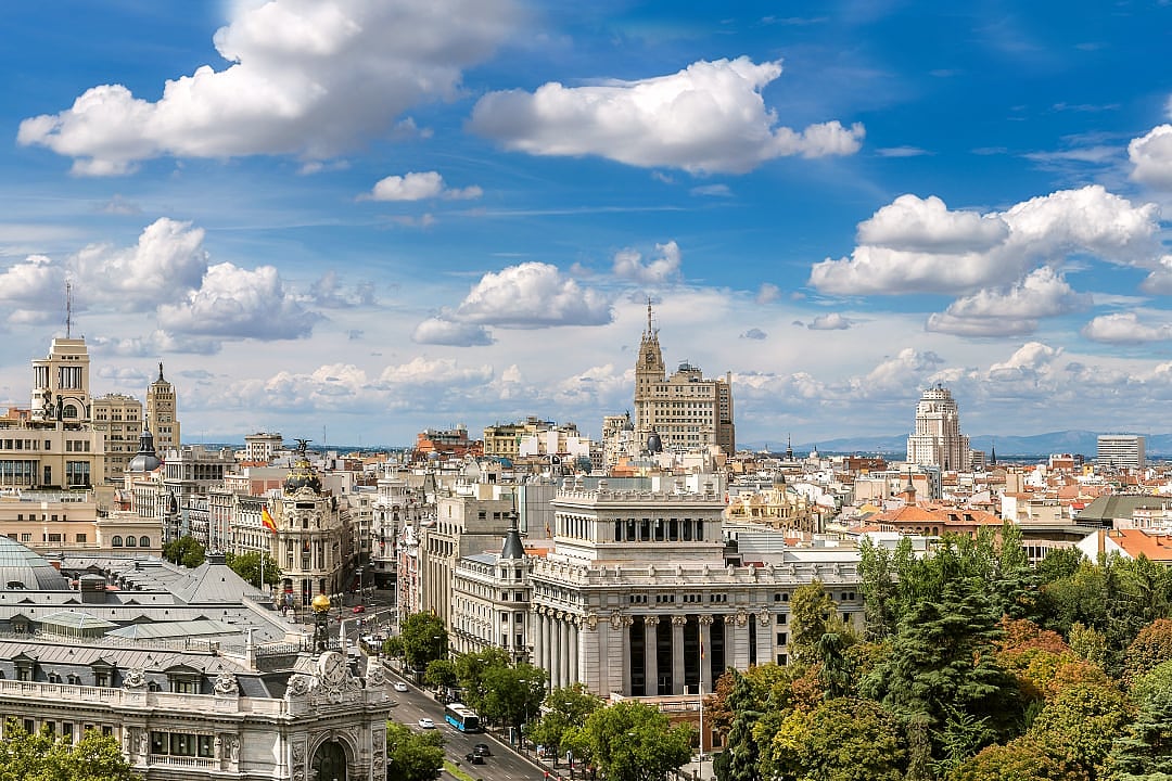 Clouds over Plaza de Cibeles, Madrid, Spain