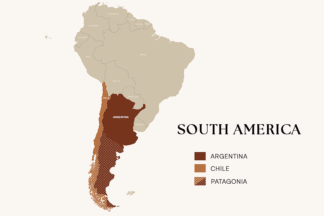 Map of Argentine and Chilean Patagonia