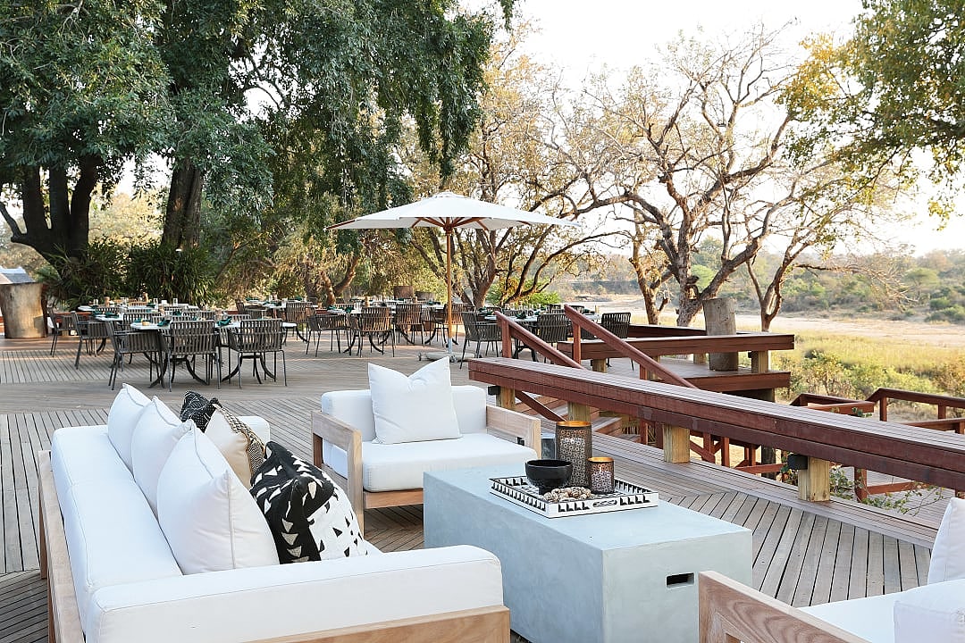 Luxurious deck at Malamala Camp in South Africa