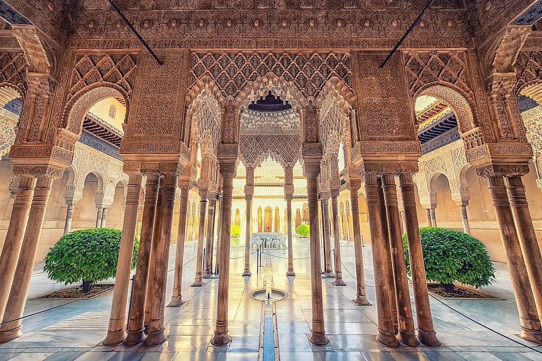 Court of the Lions at the Alhambra in Granada, Spain