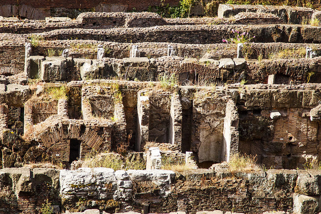 Catacombs beneath the ruins of the Roman Forum in Rome, Italy