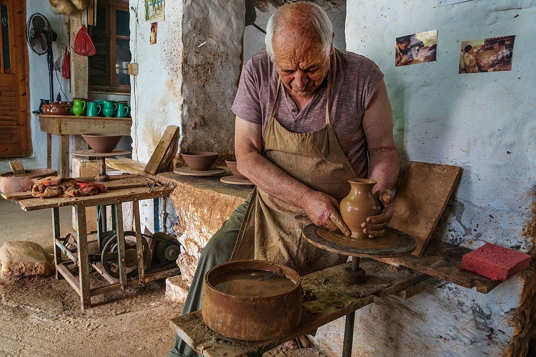 A traditional pottery workshop in Sifnos, Greece.
