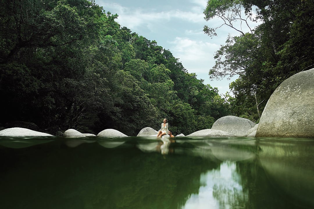 Couple enjoying an experience in the Daintree Forest, Australia.