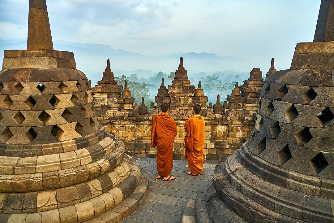 Magelang Borobudur Temple in Yogyakarta, Indonesia.