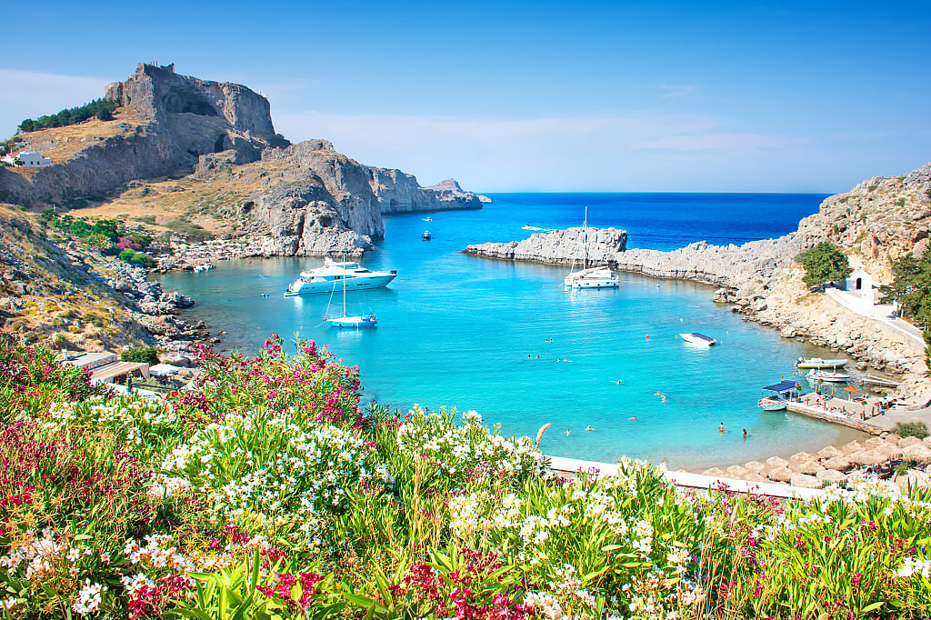 St. Paul Bay in Rhodes, Greece