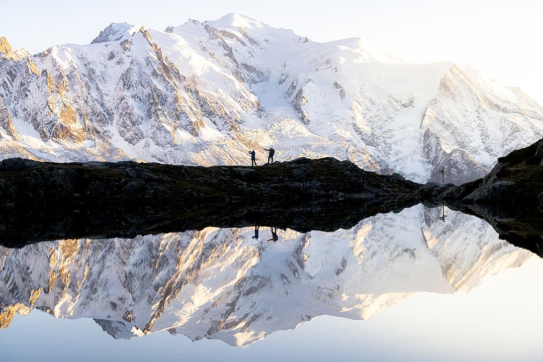 Sunset over the Alps in Mont Blanc, France