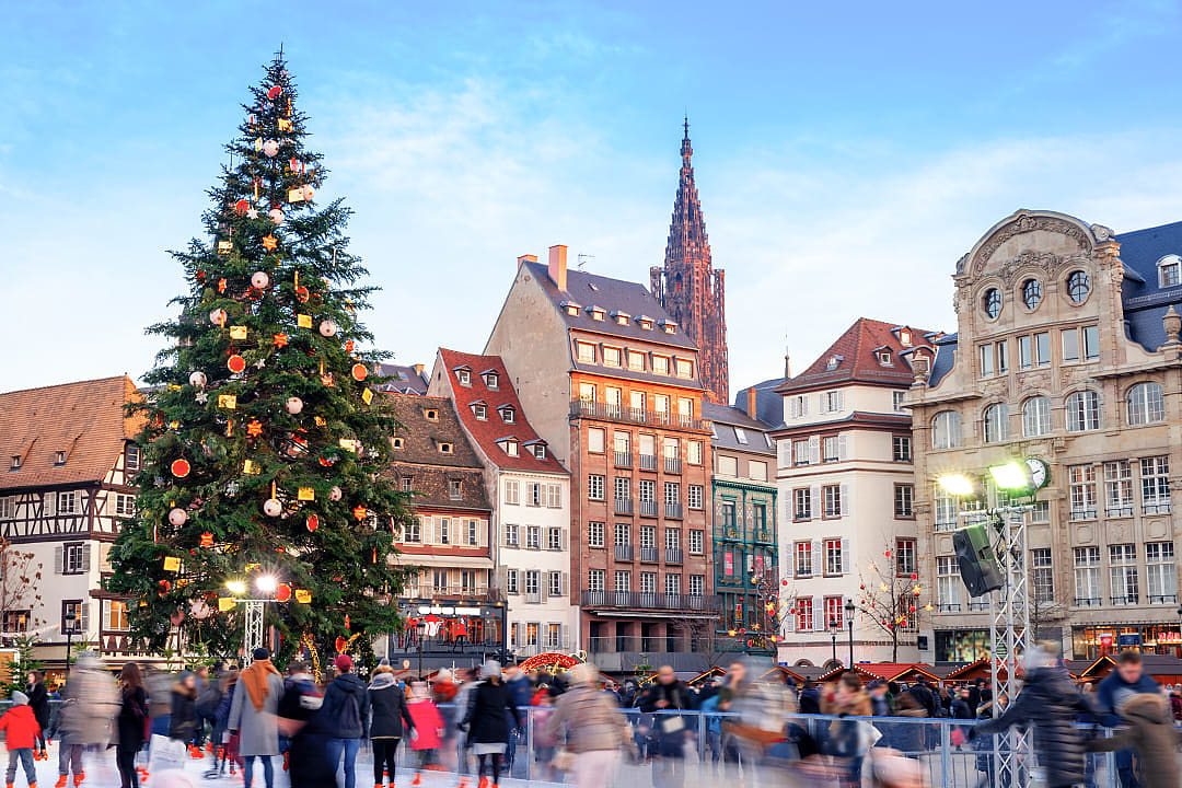 Strasbourg during the Christmas season in France