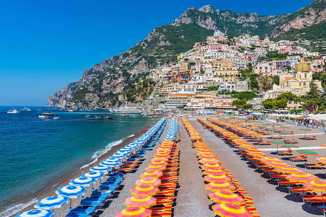 Spiaggia Grande in Positano on the Amalfi Coast, Italy