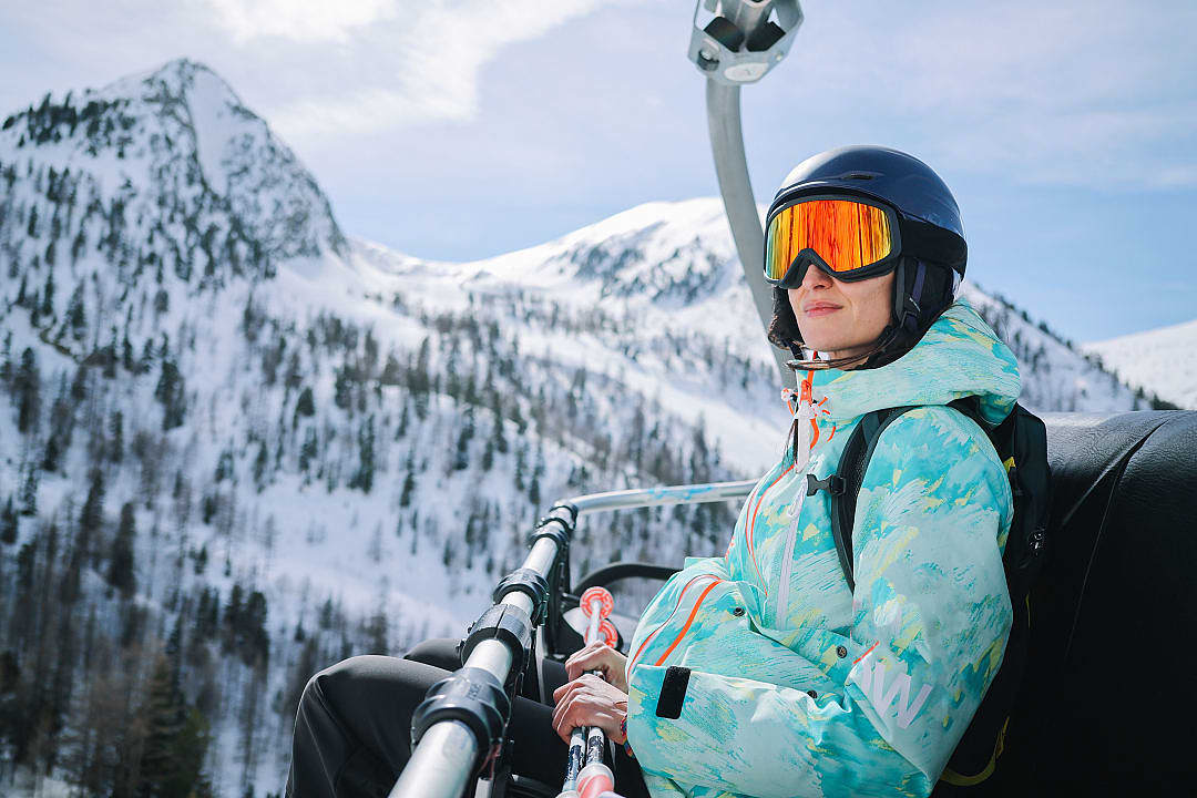 Skiers at the French Alps