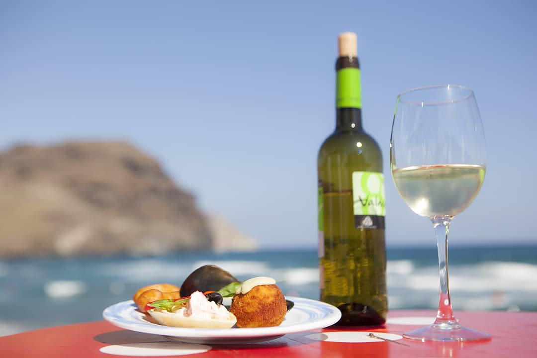 Food and wine on the coast of Spain
