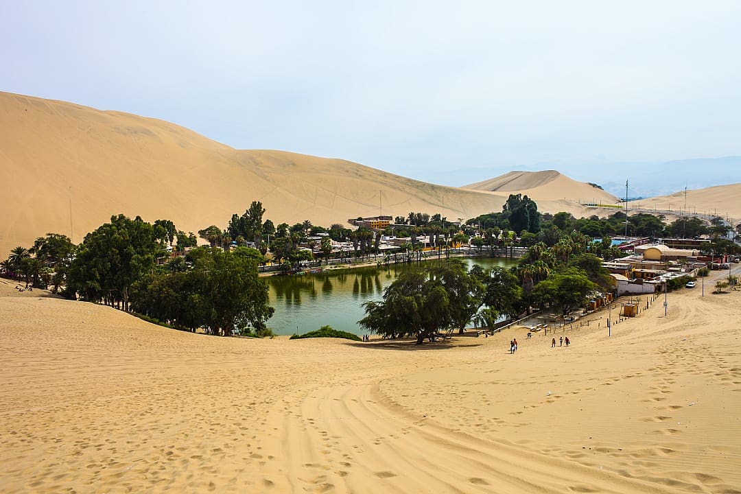 Huacachina oasis in Ica, Peru