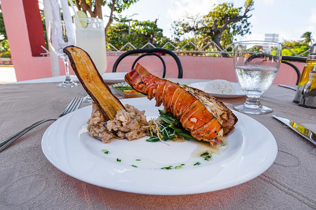Grilled lobster in Havana, Cuba