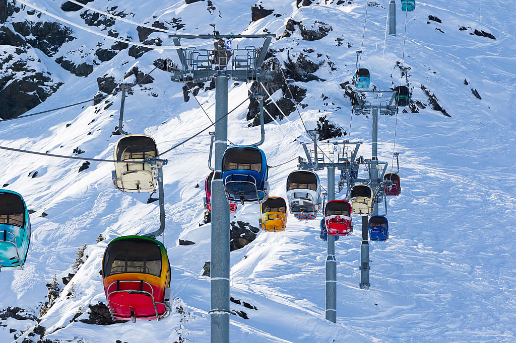 Gondola at ski resort in Spain