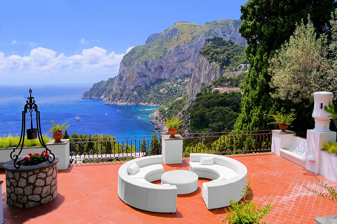 View from a terrace on the Island of Capri, Italy