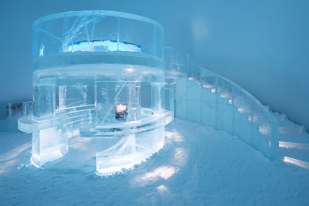Ice Hotel interior in Kiruna, Sweden