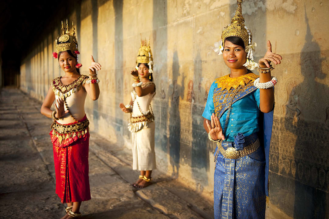 Traditional Apsara dancers in Cambodia