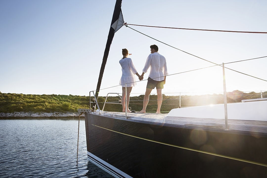 Couple on a luxury trip in Croatia.