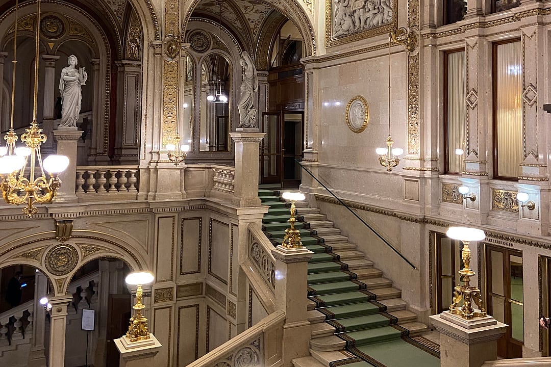 Stairs and hall of Vienna State Opera house