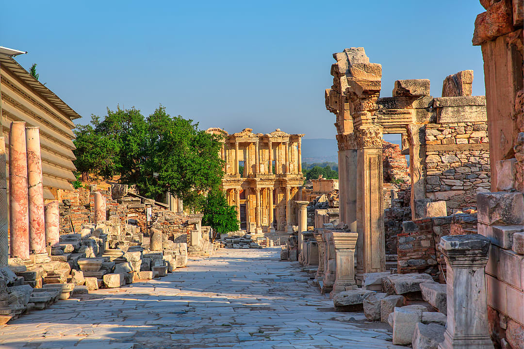 Celsus Library ruins in Ephesus, Turkey