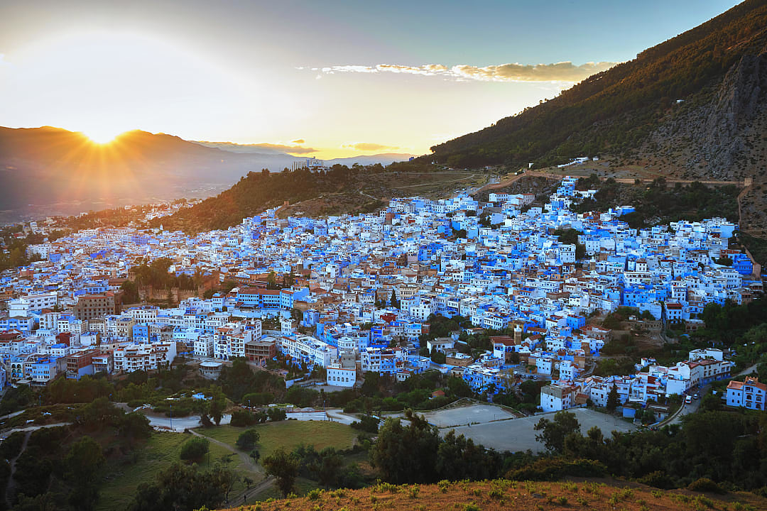 Chefchaouen at sunset