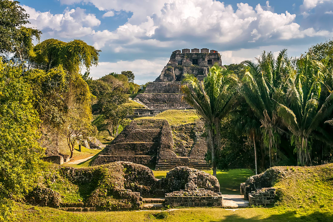 Ancient Maya site with Lush rainforests.
