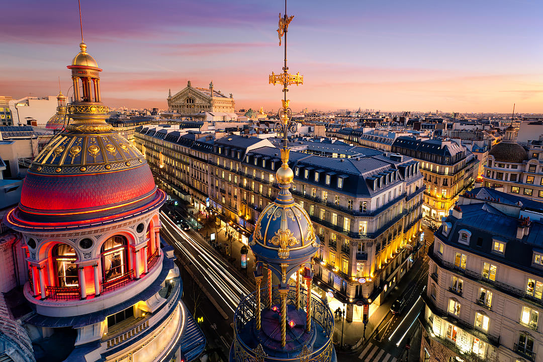 View of Paris at night