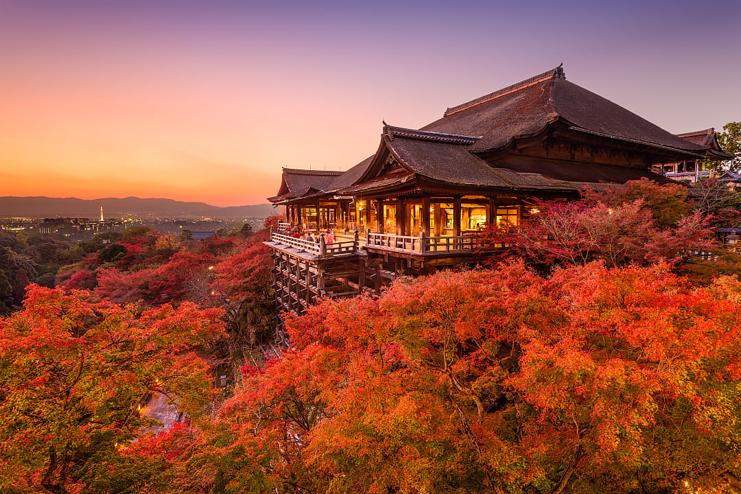 Kiyomizu-dera Temple during autumn season in Kyoto, Japan